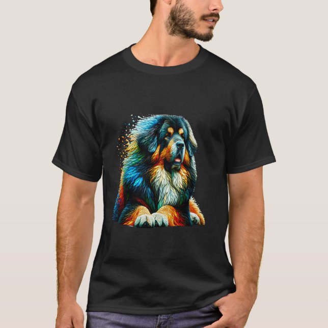 Polygon Art Tibetan Mastiff T-Shirt (Front)