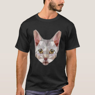 Polygon Cat Geometric Kitten Katzenmama T-Shirt