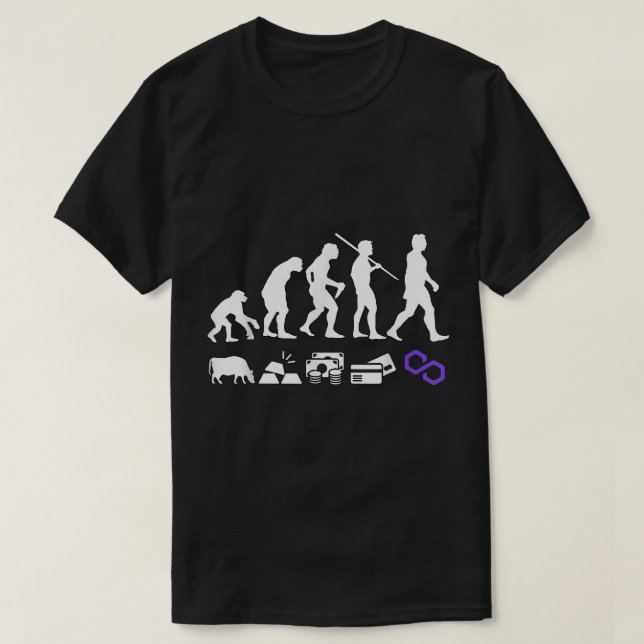 Polygon Evolution Money Matic Crypto T-Shirt (Design Front)