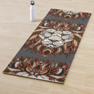 Polygon Lion Colourful Drawing Lion Yoga Mat
