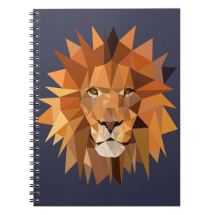 Polygon Lion Custom Spiral Notebook