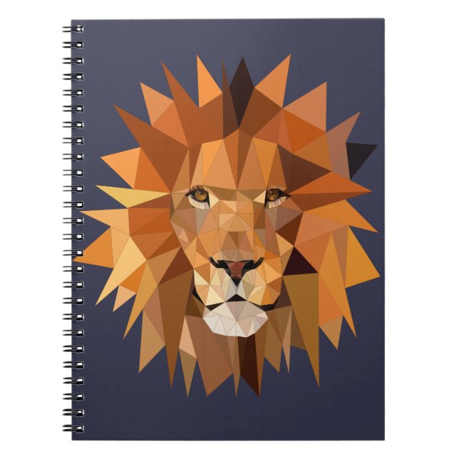 Polygon Lion Custom Spiral Notebook (Front)