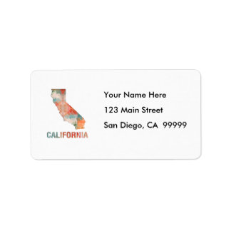 Polygon Mosaic State Map  CALIFORNIA Label