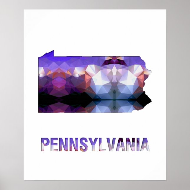 Polygon Mosaic State Map PENNSYLVANIA Poster (Front)