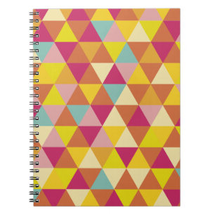 Polygon Multi colour Triangles in Geometrical Shap Spiral Notebook