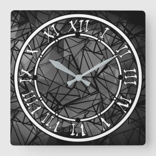 Polygon, painting square wall clock