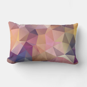 Polygon pink purple yellow background . lumbar pil cushion