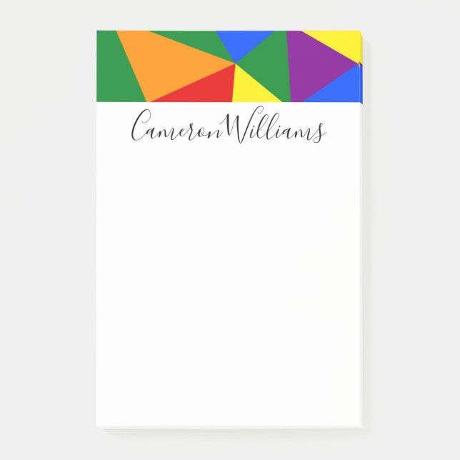 Polygon Rainbow Pattern Post-it Notes (Front)