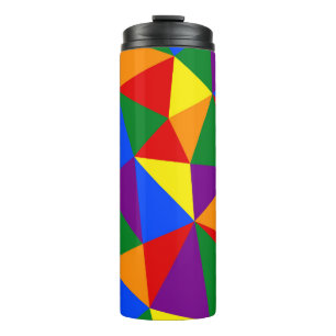 Polygon Rainbow Pattern Thermal Tumbler