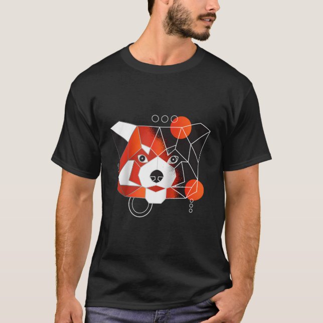 Polygon Red Panda Minimal Baseball T-Shirt (Front)