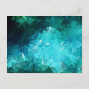 Polygonal Aquamarine Abstract Postcard