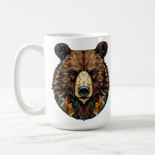 Polygonal Art of a Bear's Face Coffee Mug