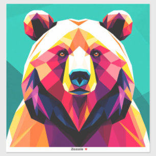 Polygonal Bear with Abstract Style