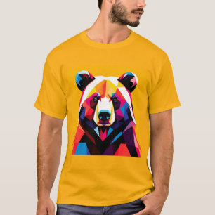 Polygonal Bear with Abstract Style T-Shirt