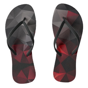 Polygonal , black and red jandals