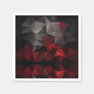 Polygonal , black and red napkin