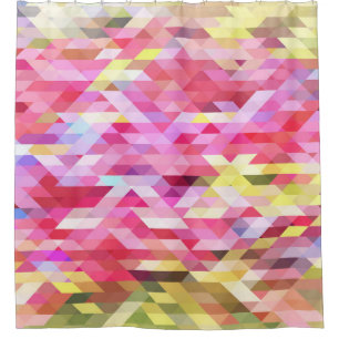Polygonal digital, pink abstract vintage. shower curtain