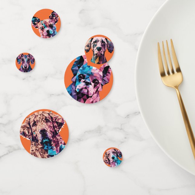 Polygonal Dog Portraits Confetti (Group)