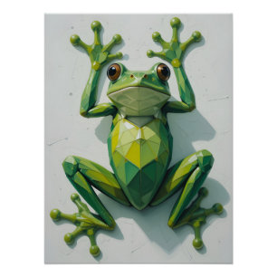 Polygonal Frog Top-Down Poster