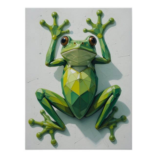 Polygonal Frog Top-Down Poster (Front)