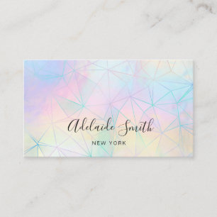 polygonal geometric FAUX holographic Business Card