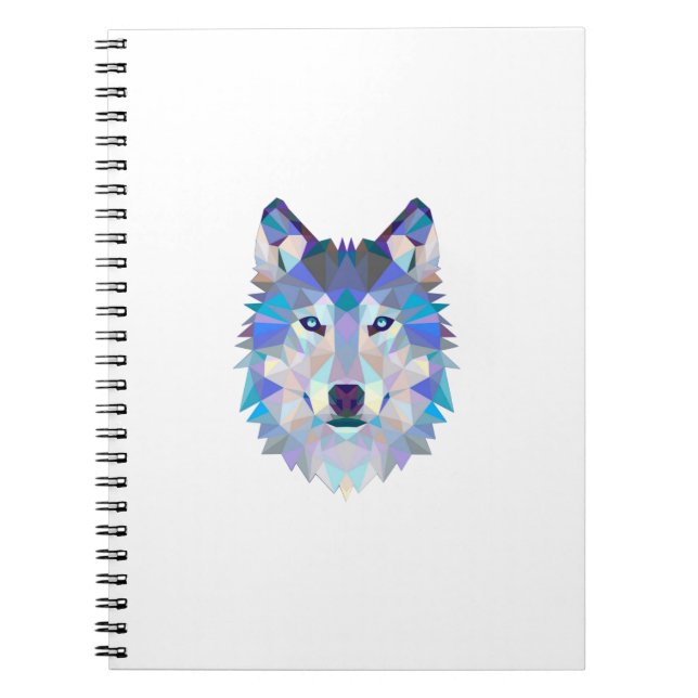 Polygonal geometric wolf head notebook (Front)