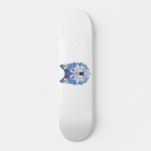 Polygonal geometric wolf head skateboard