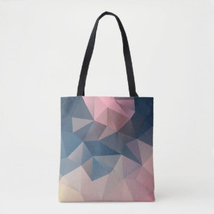 Polygonal geometrical triangles bright colourful c tote bag