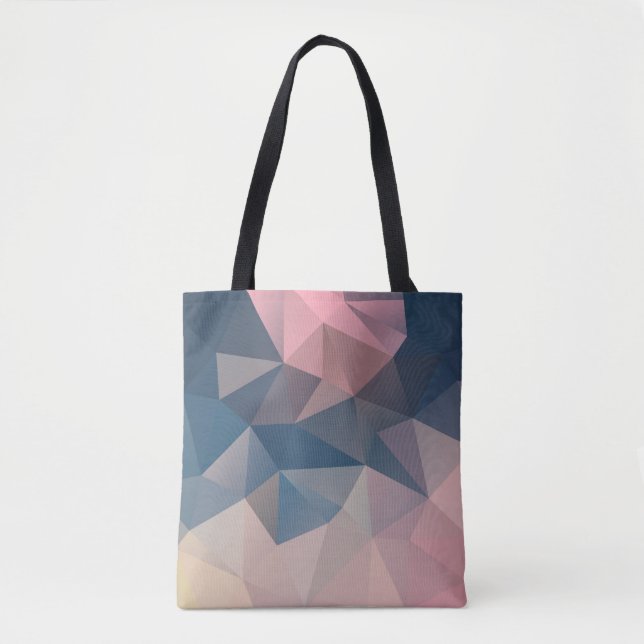 Polygonal geometrical triangles bright colourful c tote bag (Front)
