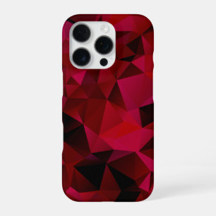 Polygonal geometrical triangles red print iPhone 16 pro case