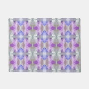 Polygonal geometrical violet purple blue pixel squ doormat