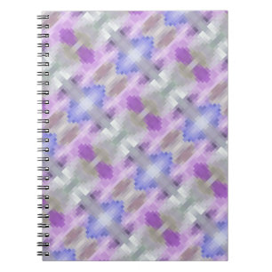 Polygonal geometrical violet purple blue pixel squ notebook