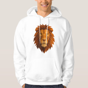 Polygonal Lion Head – Geometric Power Design for M Hoodie