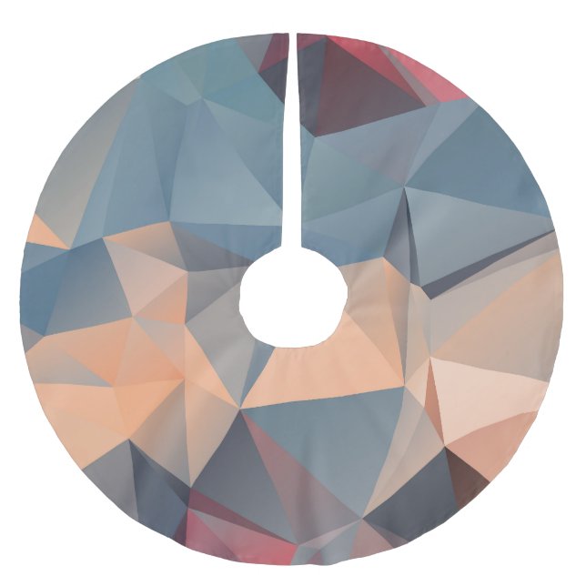 Polygonal Mosaic: Creative Geometrical Elegance. Brushed Polyester Tree Skirt (Front)