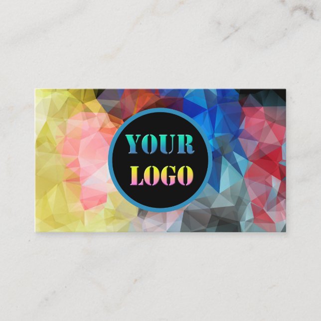 Polygonal personalised geometrical shapes triangle business card (Front)