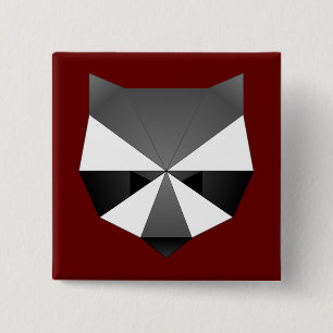 Polygonal Racoon 15 Cm Square Badge