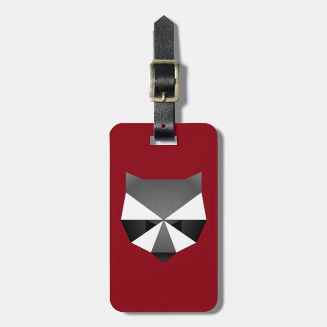 Polygonal Racoon Luggage Tag (Front Vertical)