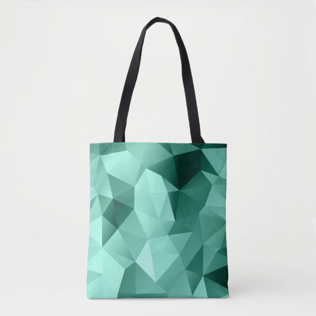 Polygonal triangles geometrical print tote bag (Front)