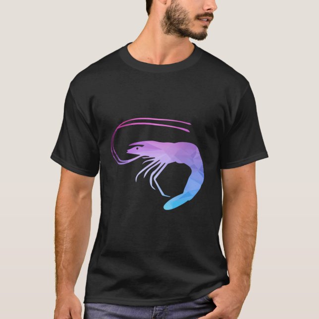 Polygonal Tropical King Prawn T-Shirt (Front)