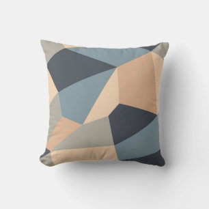 Polygonal variegated seamless pattern. multi-color cushion