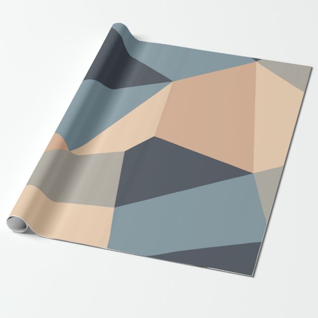 Polygonal variegated seamless pattern. multi-color wrapping paper (Unrolled)