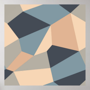 Polygonal variegated seamless pattern. multi-colou poster