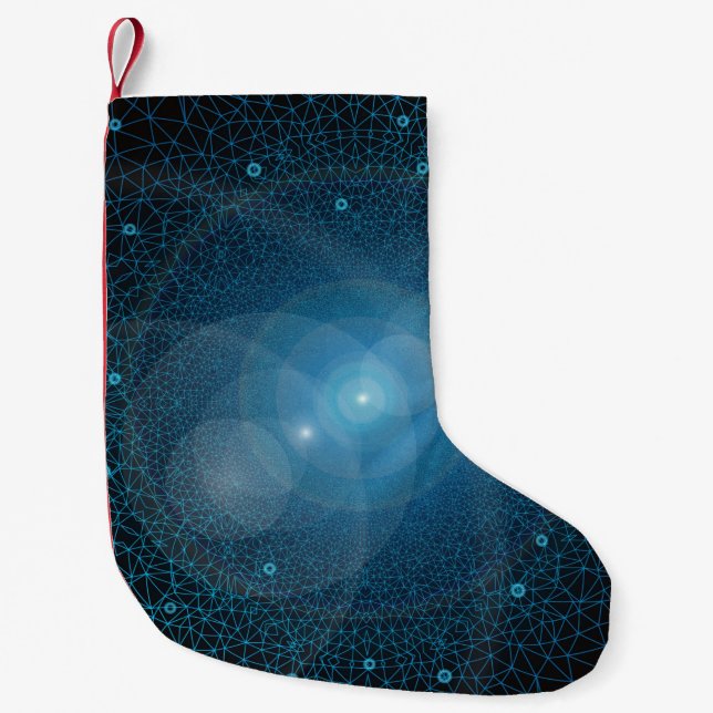 Polygons artificial intelligence small christmas stocking (Front)