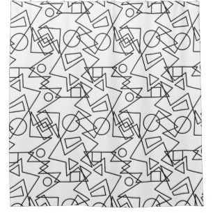 Polygons Rings Triangles Rectangles Squares MIX Shower Curtain