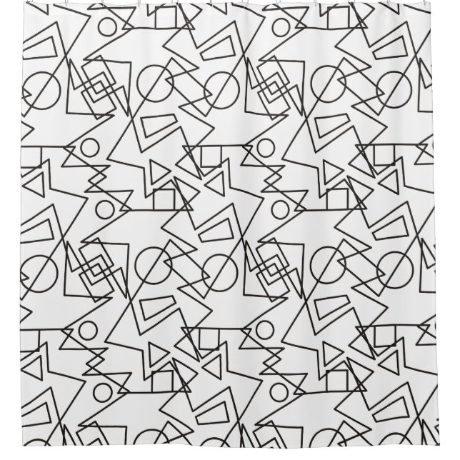 Polygons Rings Triangles Rectangles Squares MIX Shower Curtain (Front)