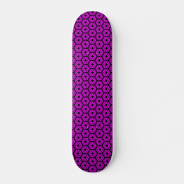 Polygons v1 - Black and Magenta Skateboard (Front)