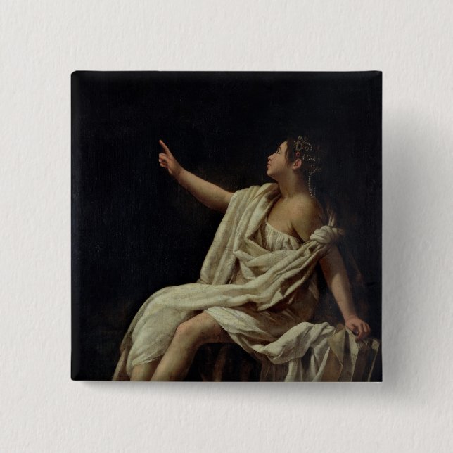 Polyhymnia, the Muse of Lyric Poetry, 1620 15 Cm Square Badge (Front)