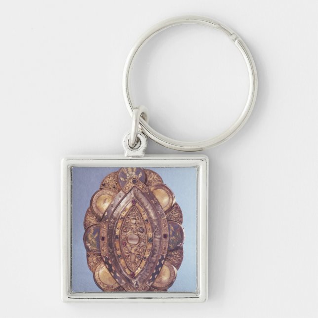 Polylobed elliptical reliquary key ring (Front)