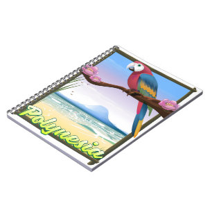 Polynesia Beach travel poster Spiral Notebook