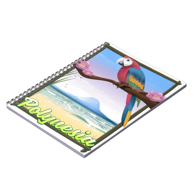 Polynesia Beach travel poster Spiral Notebook (Left Side)